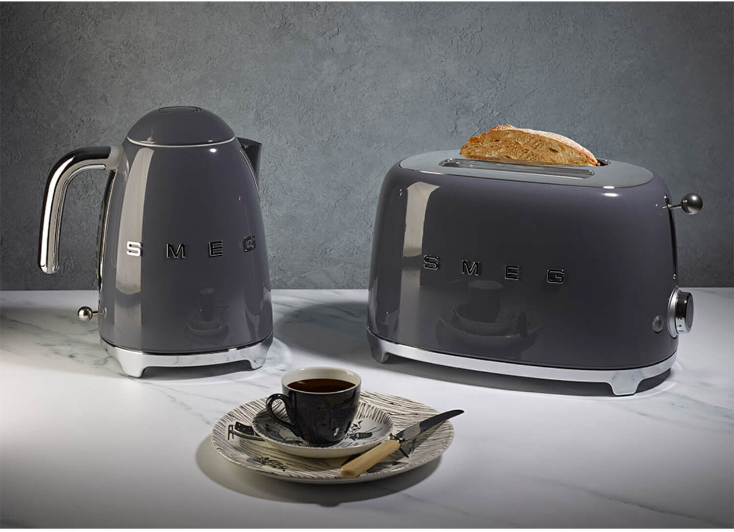 Smeg 50's Style Retro KLF03 Jug Kettle - Slate Grey