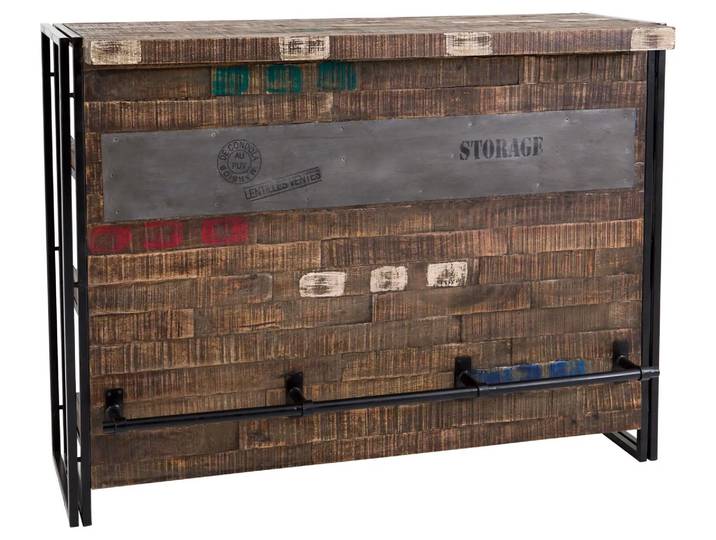 Bar Tabata, Metall, Mango-Holz, b 140 cm t 52 cm h 105 cm