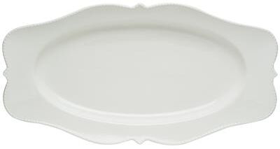 "Red Vanilla Pinpoint White Oval Platter 16.5"" x 9"""