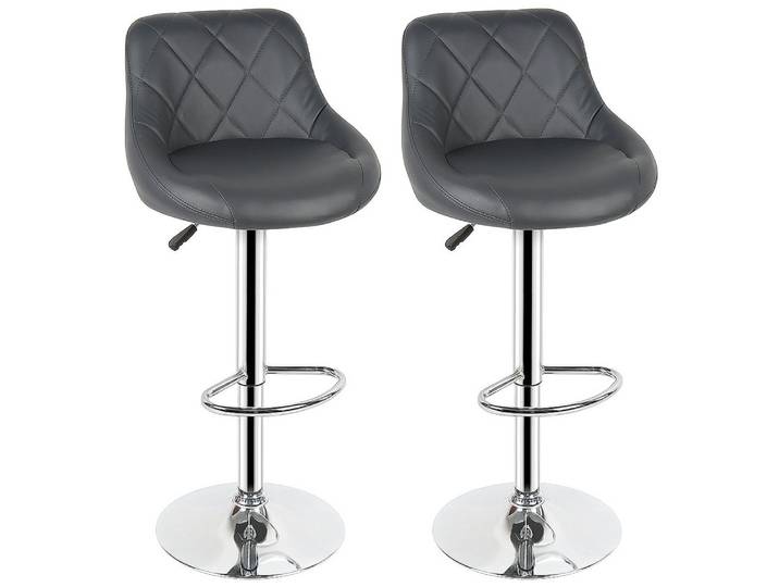 JEOBEST Barhocker (2er Set), Barstuhl mit Fußstütze Höhenverstellbar Kunstleder, 360°Drehbar