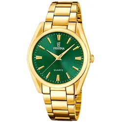 Festina F20640/B Damenuhr Quarz Goldfarben/Grün
