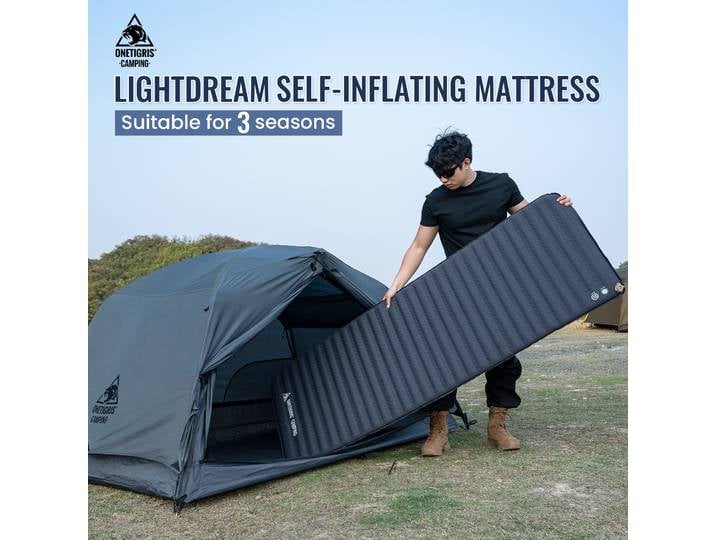 Onetigris LIGHTDREAM Matelas de camping Tapis auto-gonflant léger Coussinets de couchage pour sac à dos, randonnée, voyages en voiture, voyages