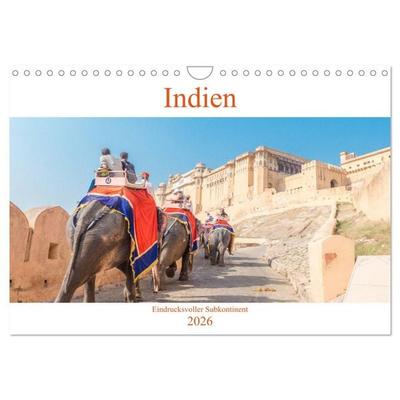 Indien - Eindrucksvoller Subkontinent (Wandkalender 2026 DIN A4 quer), CALVENDO Monatskalender