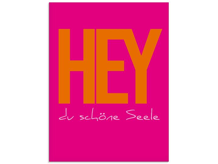 Glasbild ARTLAND Hey du schöne Seele , pink (farbe bild(er): pink), B:60cm H:80cm, Bilder, Glasbild, in verschiedenen Grössen