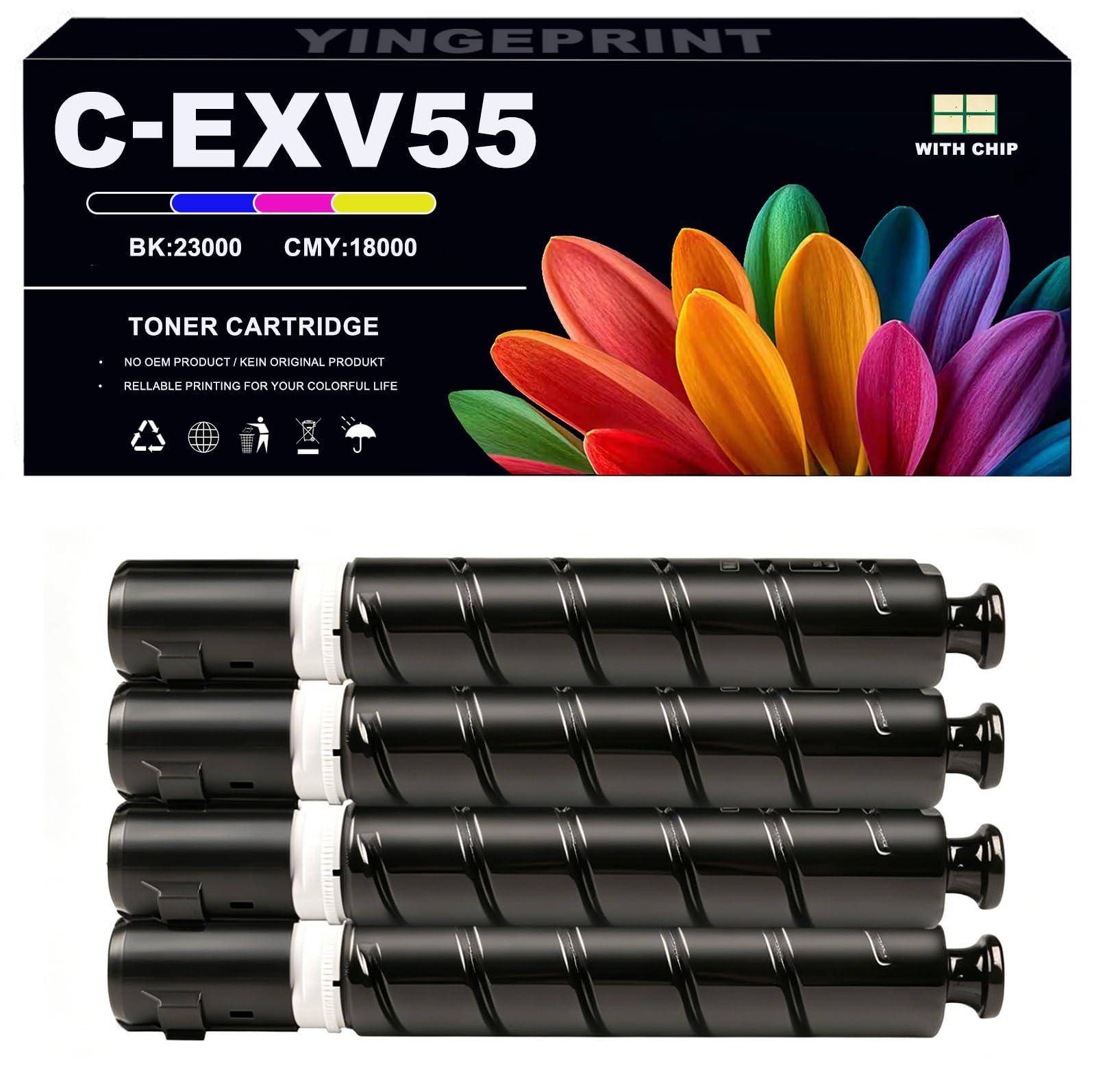 Tonerkartusche EXV55 kompatibel mit Canon C-EXV55, 4er-Set