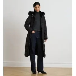 Lauren Ralph Lauren für Damen. 297P23454002 Daunenmantel mit schwarzem Kunstfellbesatz (M), Lässig, Klassisch, Polyester