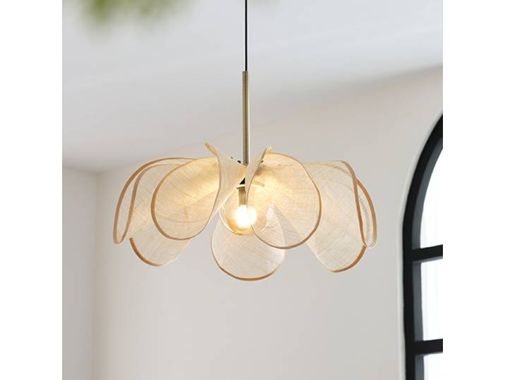 Vintage tissu suspension Wabi Sabi japon plafond lustre salon Restaurant hôtel Led Lihgts pour la maison déco lumière d'ambiance