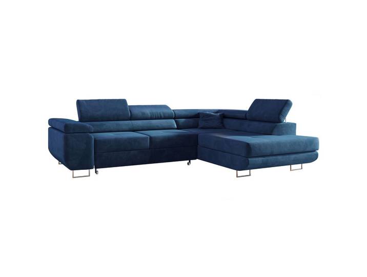 ECKSOFA GUSTAW L Dunkelblau Velvet Rechts Seite