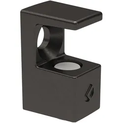 Italiana Ferramenta, Möbelausstattung, Glasbodenträger GRACE zum Schrauben, 5-6 mm Glas, Zamak vernickelt schwarz (1 Stk.)