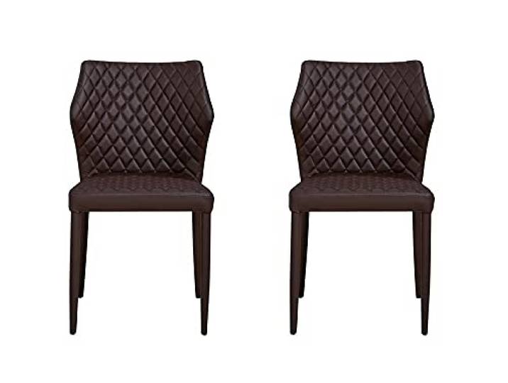 Homemania Stuhl, Metall, Stoff, braun, 56 x 47 x 84 cm