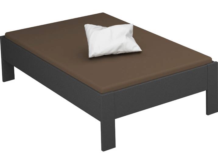Futonbett RAUCH Aditio , grau (graumetallic), B:126cm H:50cm L:208cm, Betten, Futonbett, ohne Kopfteil