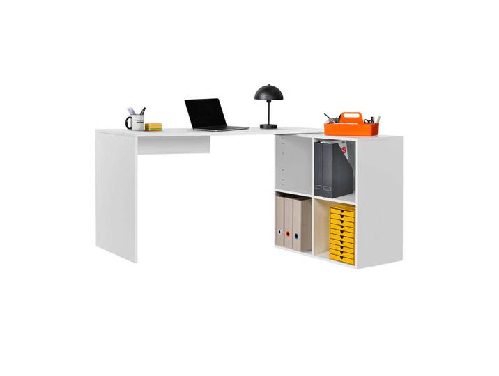 Mokebo Eckschreibtisch Der Produktive, Weiß, 145x77x65 cm, Büromöbel, Schreibtische, Eckschreibtische