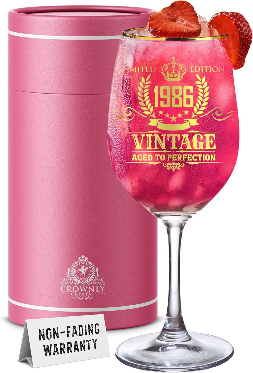 XL Wijnglas voor 40 jaar verjaardag 1986