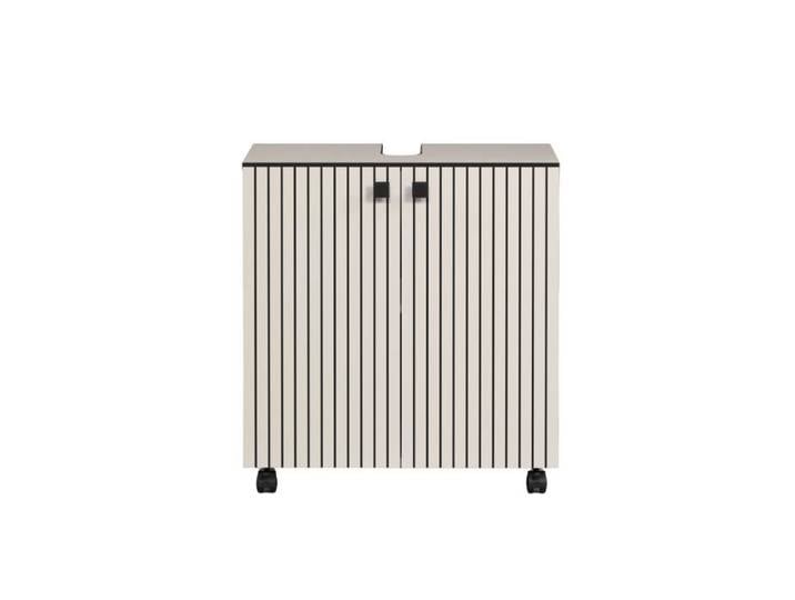 CALICOSY - Meuble sous vasque sur roulettes 2 portes L60 cm - PUREBLISS - Kashmir gris perle et noir mat