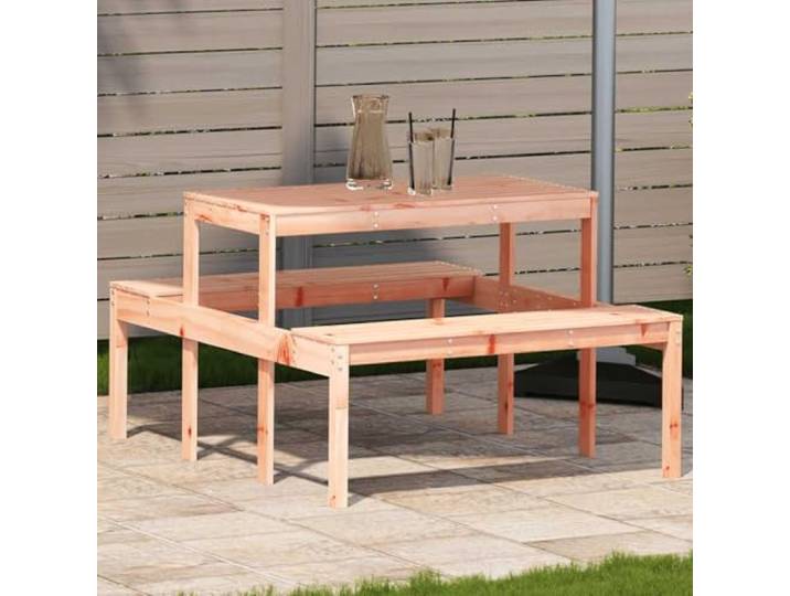 KPOUTRFG Picknicktisch 110x134x75 cm Massivholz Douglasie Robuste Tischplatte, Latten-Design, Wetterfest, Für Garten Terrasse Balkon