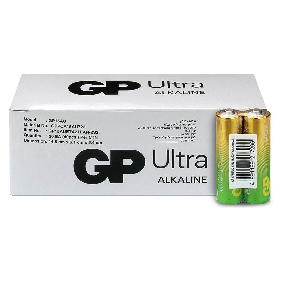 GP Batteries Bateria alkaliczna AA / LR6 GP Ultra Alkaline G-TECH - 40 sztuk (40 Stk., AA) (15AU21-S2)