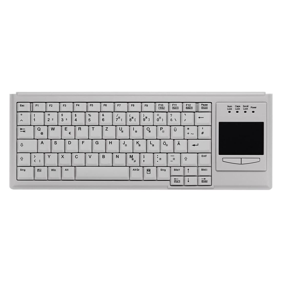 Active Key Industry 4.0 Compact Ultraflat Touchpad Keyboard USB Light Grey (DE, Kabelgebunden) (AK-4400-GU-W/GE)