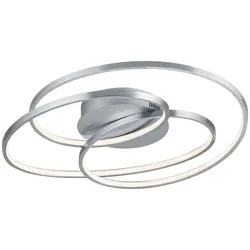LED Decken Lampe Wohn Zimmer Ring Leuchte silber Switch DIMMER Trio Leuchten 673916007