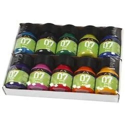 Creativ Company, Künstlerfarbe + Bastelfarbe, Permanente Glasverf - Set van 10 Kleuren, 30ml (30 ml)