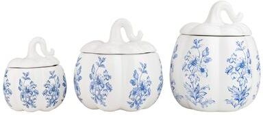 10 Strawberry Street Harvest Toile Pumpkin Graduated Canister Set