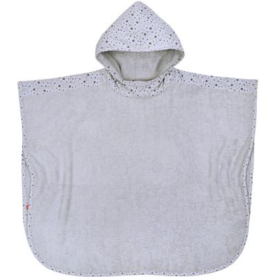 Badeponcho WÖRNER "Sterne hellgrau", grau (hellgrau), L:60cm, Baumwoll-Webfrottier, Hausmäntel, maschinenwaschbar, trocknergeeignet
