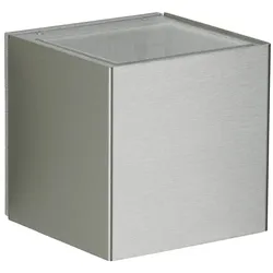 Albert LED Außenwand-Strahler Typ Nr. 2375, Up/Down, breit/breit, Würfel, IP44, 2x 3W 3000K 330lm, starr, Edelstahl / Glas klar ALB-692375