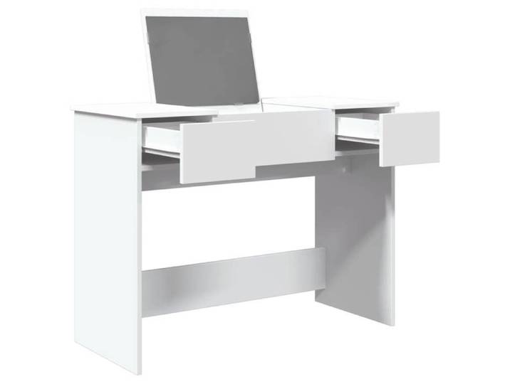Black Week  Coiffeuse pour Femmes - BURKE - avec miroir - blanc 100x45x76 cm - CC169
