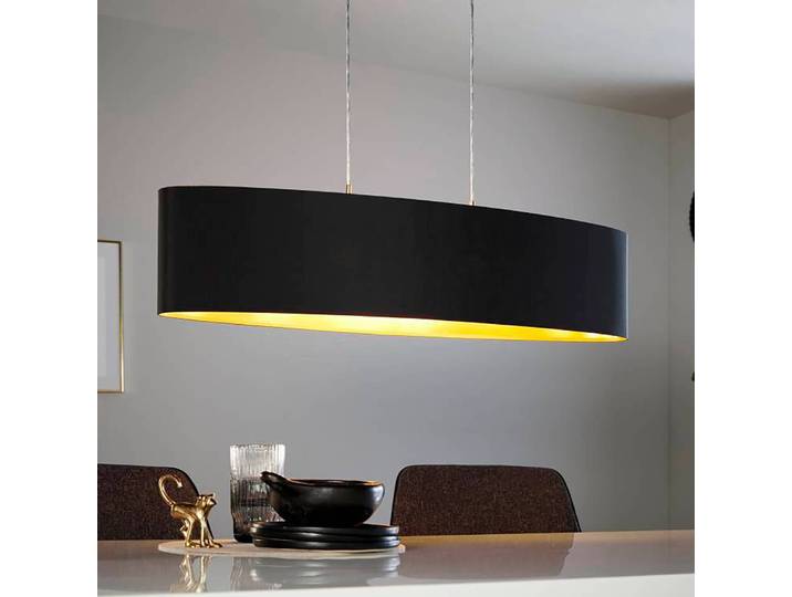 Suspension III 100cm Argenté/Noir/Noir/Doré Tissu E27