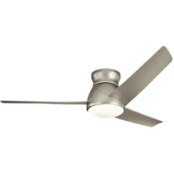 Elstead Lighting Eris leiser Deckenventilator mit LED Licht Ø152cm IP44 Aussenbereich + Fernbedienung Nickel, Ventilator, Silber