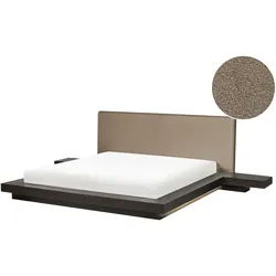 BETT mit LED 160/200 cm MDF-Platte Dunkelbraun Zen