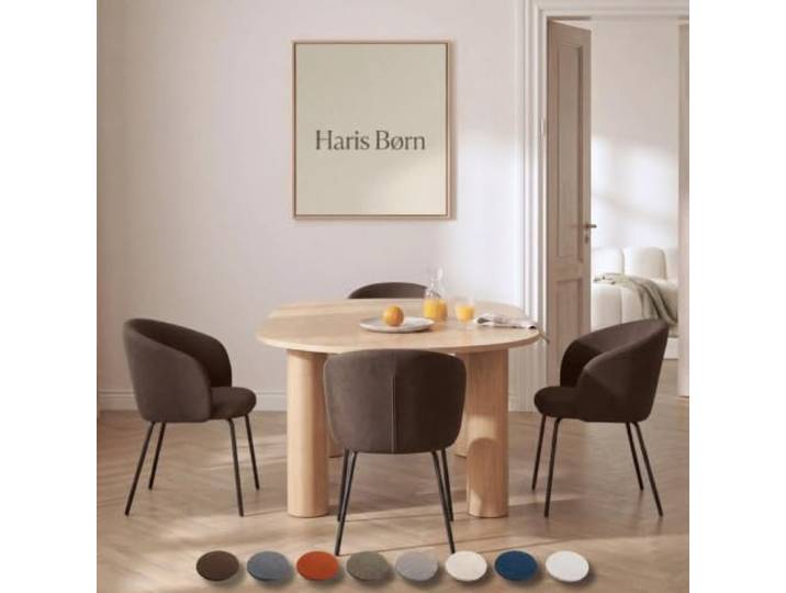 Haris Børn® NØR Esszimmerstühle (4er Set) Braun - Bequeme Polster Esszimmerstühle mit Armlehne - Premium Esstisch Stühle & Wohnzimmer Stühle - Moderne Esszimmerstühle 30 Tage testen