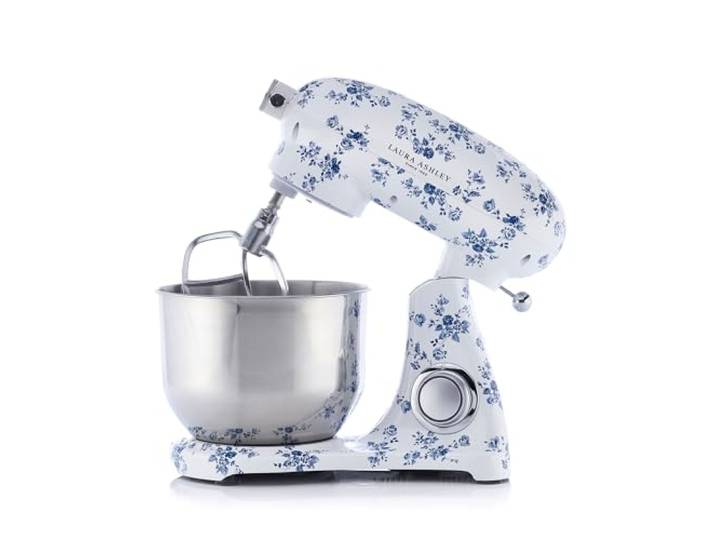 VQ Laura Ashley Robot Pâtissier Cuisine 6L 1800W China Rose Moulé Sous Pression\, 6 Vitesses Infinies\, Options de Pulse\, Bol Acier Inoxydable 304