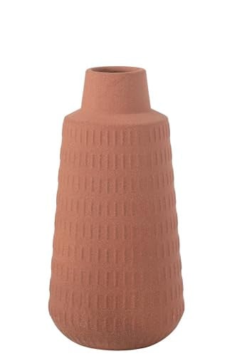 J-Line vaas Ria Gekerfd porselein terracotta large Hoogte: 31 cm