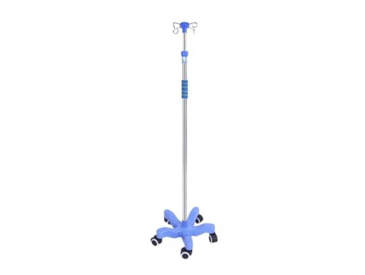 Rollende Infusionsständer-Räder mit 4 Haken, medizinisch tragbar stabil Infusionsständer, Stange, Schwammgriff, ABS-Basis, höhenverstellbar, Infusionsbeutelständer