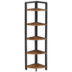 VASAGLE Eckregal braun / schwarz 40/30/150 cm braun