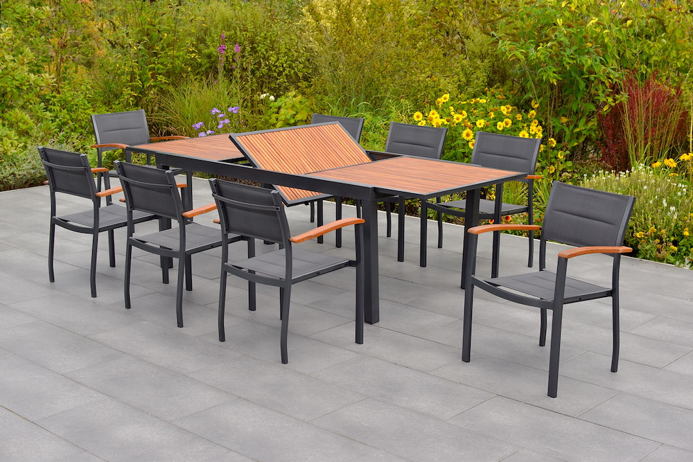 MERXXHANDELS Paxos Set 9tlg 8 Sessel Tisch 180(240)x100cm 16946358