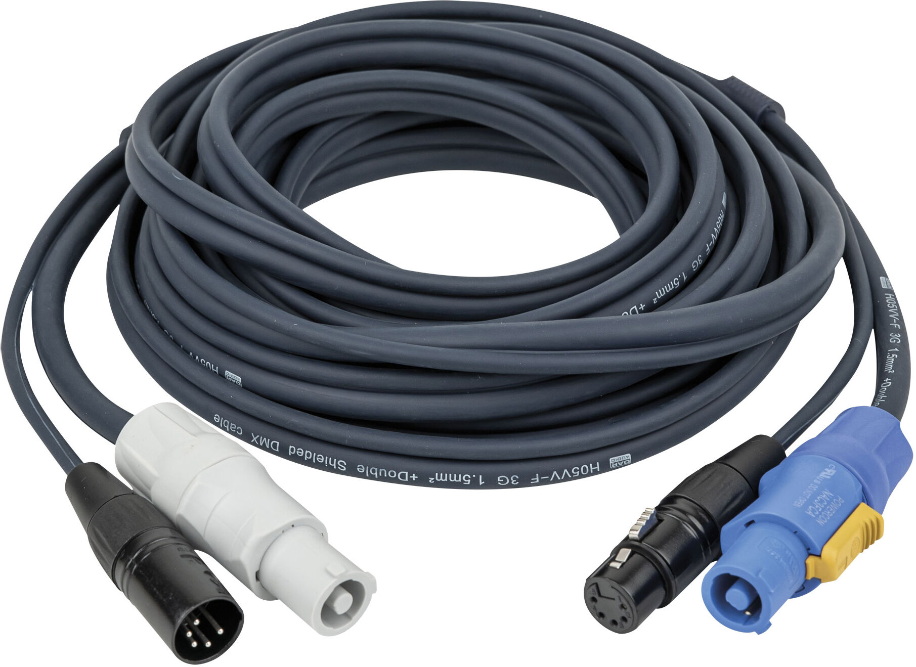 DAP Audio Fp18 Hybridkabel – Powercon & 5-Poliger Xlr – Dmx / Stromversorgung 10 M