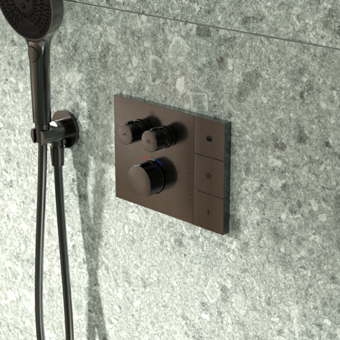 Ideal Standard Thermostat-Armatur Unterputz mit Navigo® A7894A5 Brausewähler in Magnetic Grey; passend für Solos Kopfbrausen mit Fernbedienung