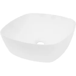 LuxeBath ECD Germany Aufsatzwaschbecken Keramik Weiß 405 × 405 × 140 mm – inkl. Ablaufgarnitur