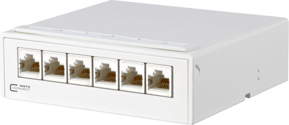 BTR NETCOM AP-Verteiler 6Port C6A 6xRJ45, rws TN EDATC6A-6AP-rws ; Metz Connect (130862-21C-E-90)