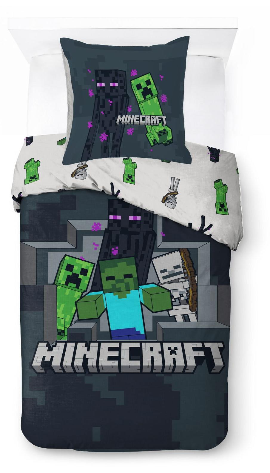 Mac Minecraft beddengoedset Last Block Standing voor kinderen, 2-delig, 135 x 200 cm