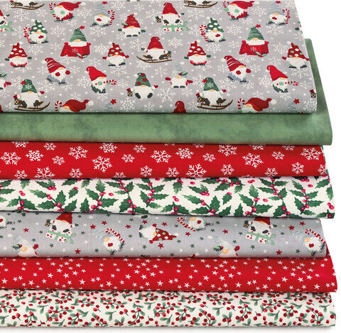 Patchwork- und Quiltpaket "Wichtel", grau-color