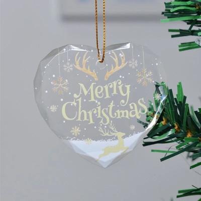 Uplift Picks Transparent Double Sided Mini Christmas Tree Ornament Pendant elk