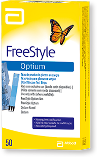 Freestyle Optium Glucose Test Strips 50 Strips