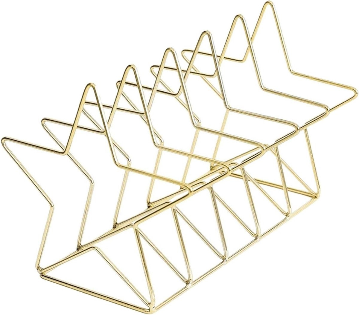 Magazine Houder Dossierrek Bureau met 5 Opbergvakken Goud/Rose Goud
