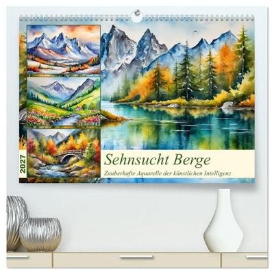 Sehnsucht Berge (hochwertiger Premium Wandkalender 2027 DIN A2 quer), Kunstdruck in Hochglanz