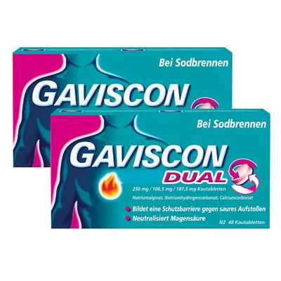 Gaviscon® Dual 250 mg / 106,5 187,5 Kautabletten Sparset 2x48 St