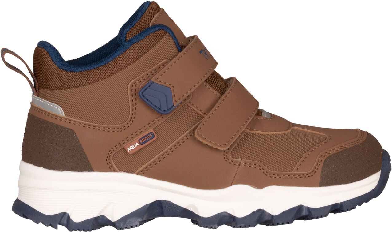 Winterstiefel TROLLKIDS "KIDS KJERAG HIKER", Kinder, Gr. 36, Textil, braun (almond, mystic blau), Synthetik, mehrfarbig, Schuhe Winterstiefel, wasserdicht almond, mystic blau 36, Textil