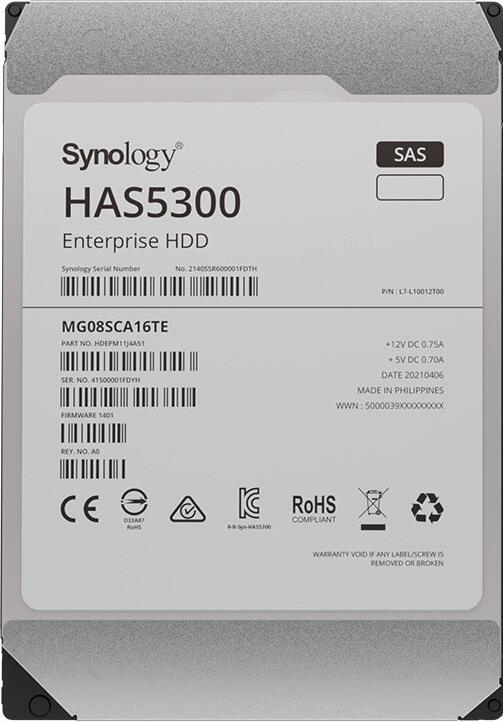Synology Enterprise 3.5" SAS HDD Festplatte 12TB HAS5300-12T