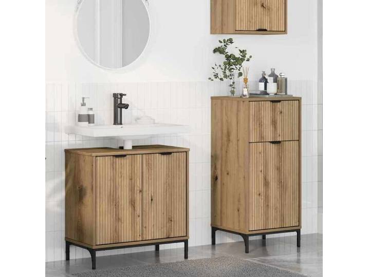 Marron - Ensembles de meuble - Ensemble de mobilier de salle de bain 2 pc Chêne artisanal 7366